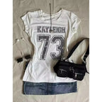 Y2K Punk Vintage T-Shirt – Number Print Slim Fit Tee - T-Shirts - Short - Round - T-Shirts - 1