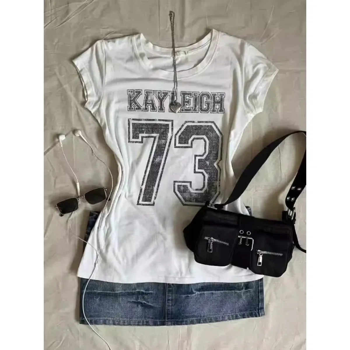 Y2K Punk Vintage T-Shirt – Number Print Slim Fit Tee - T-Shirts - Short - Round - T-Shirts - 1