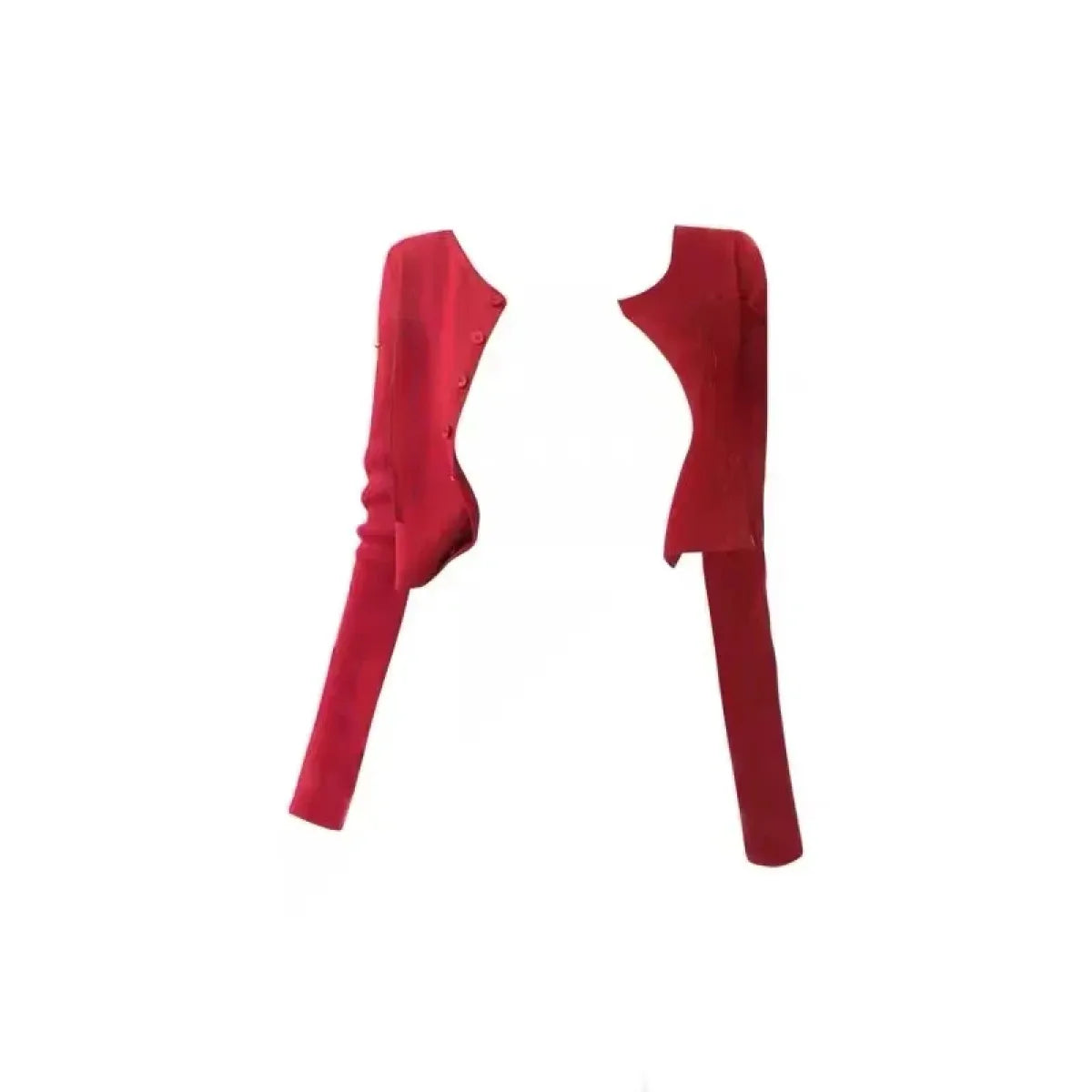 Sweet Lolita Floral Lace Mini Dress Set – Y2K Red Cardigan Suit - All Dresses - Sleeveless - Square - Clothing Sets - 8