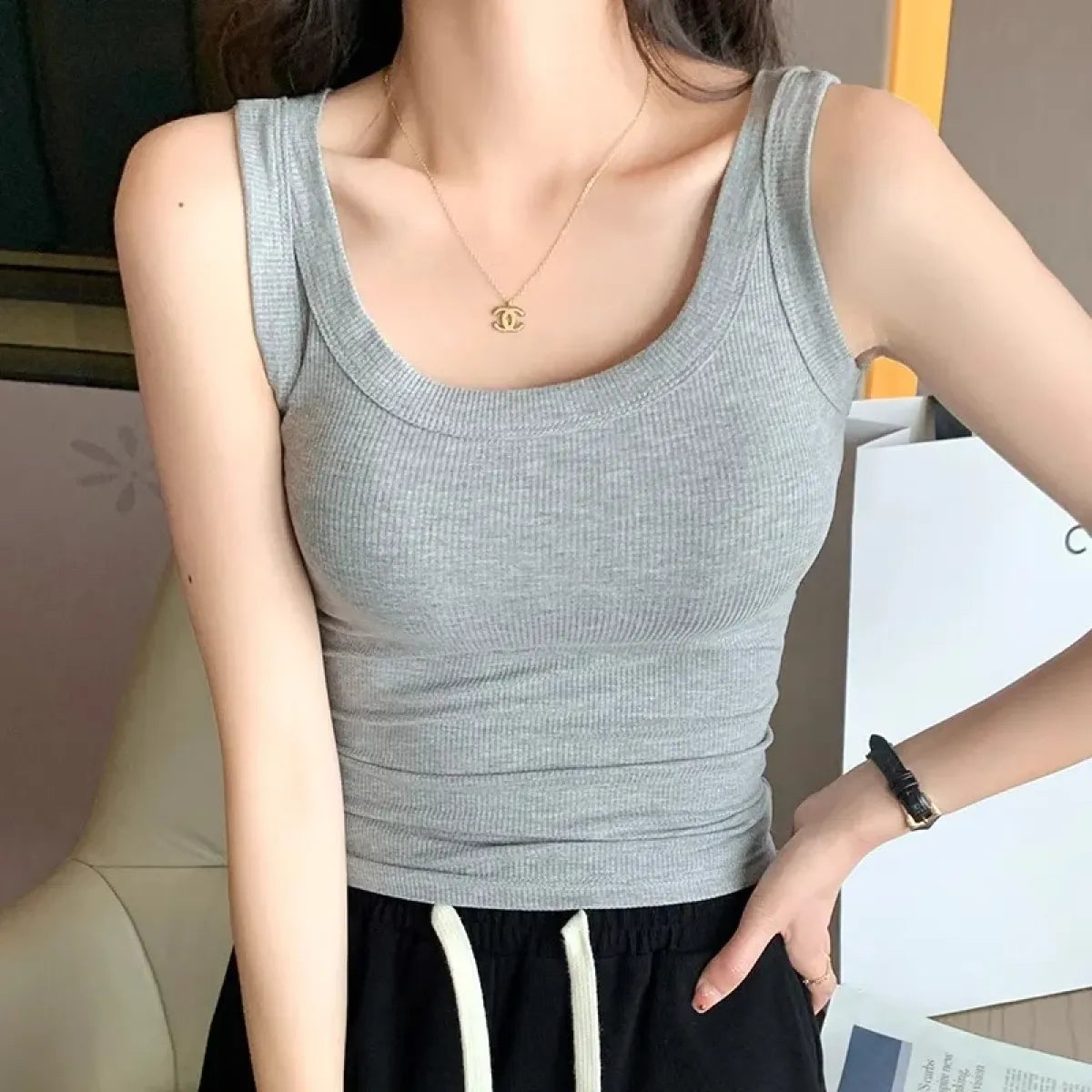 Y2K Ribbed Knit High Stretch Tank Top - Women’s Clothing & Accessories - Tank Top / Cami - 7
