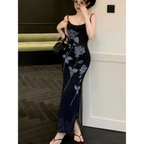 Harajuku Y2K Rose Print Maxi Slip Dress - All Dresses - Maxi Dress - 1