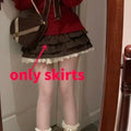 Y2K Off Shoulder Bow Sweater & Ruched Skirt Set – Autumn Knit - Bottoms - Clothing Sets - 5