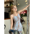 Y2K Tie-Dye Ruffle Tank Top - Tops & Tees - Tops - 4