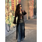 Y2K Sheer Lace-Up Longline Cardigan - Women’s Clothing & Accessories - Cardigan - 3