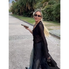 Y2K Sheer Long Tie-Front Cardigan Top - Women’s Clothing & Accessories - Cardigan - 5