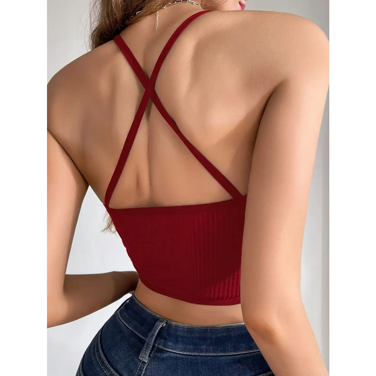 Y2K Mesh Halter Corset Crop Top - Women’s Clothing & Accessories - Tank Top / Cami - 3