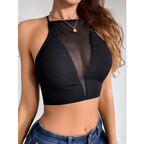 Y2K Mesh Halter Corset Crop Top - Women’s Clothing & Accessories - Tank Top / Cami - 4