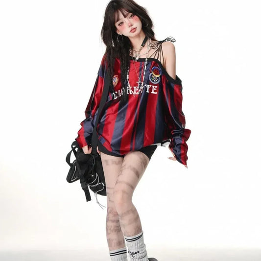 Y2K Off Shoulder Sweatshirt - T-Shirts - Sweatshirts - 1