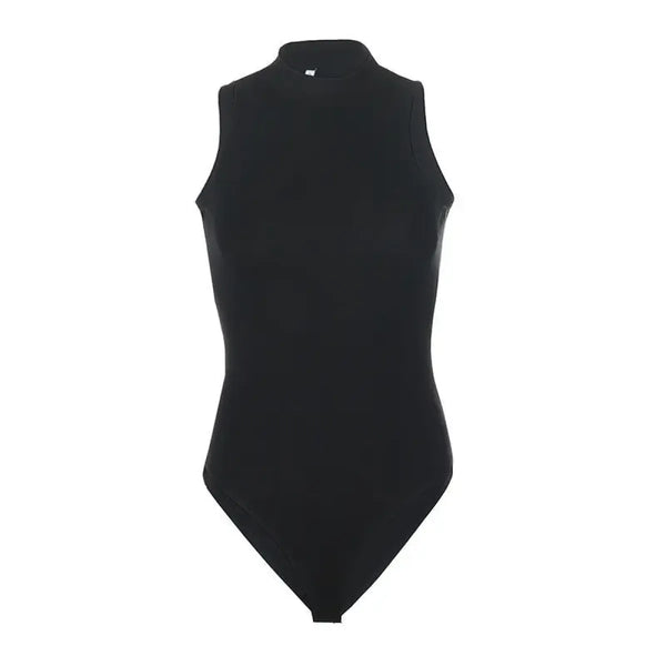 Y2K Sleeveless Turtleneck Knit Bodysuit - Women’s Clothing & Accessories - Tank Top / Cami - 1