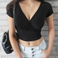 Y2K V-Neck Ruched Crop Top - Women’s Clothing & Accessories - Crop Top - 11