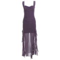 Sheer Mesh Ruffle Dress – Y2K Slim Fit High Slit Aesthetic - All Dresses - Short - Square - Dresses - 7