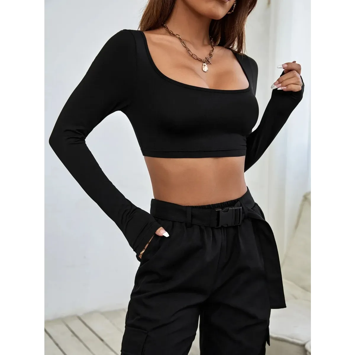 Y2K Long Sleeve Knit Crop Top - Women’s Clothing & Accessories - Crop Top - 4