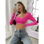 Y2K Long Sleeve Knit Crop Top - Women’s Clothing & Accessories - Crop Top - 8