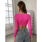 Y2K Long Sleeve Knit Crop Top - Women’s Clothing & Accessories - Crop Top - 9