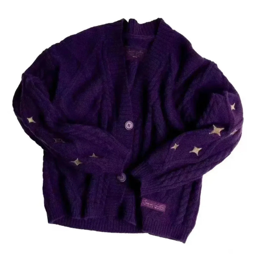 Y2K Star Embroidered Cardigan - Women’s Clothing & Accessories - Cardigans - 3