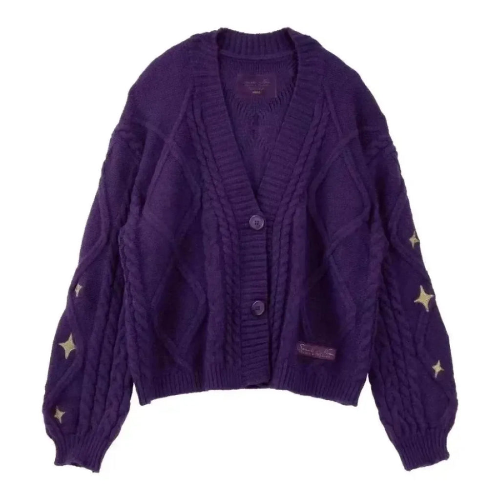 Y2K Star Embroidered Cardigan - Women’s Clothing & Accessories - Cardigans - 4