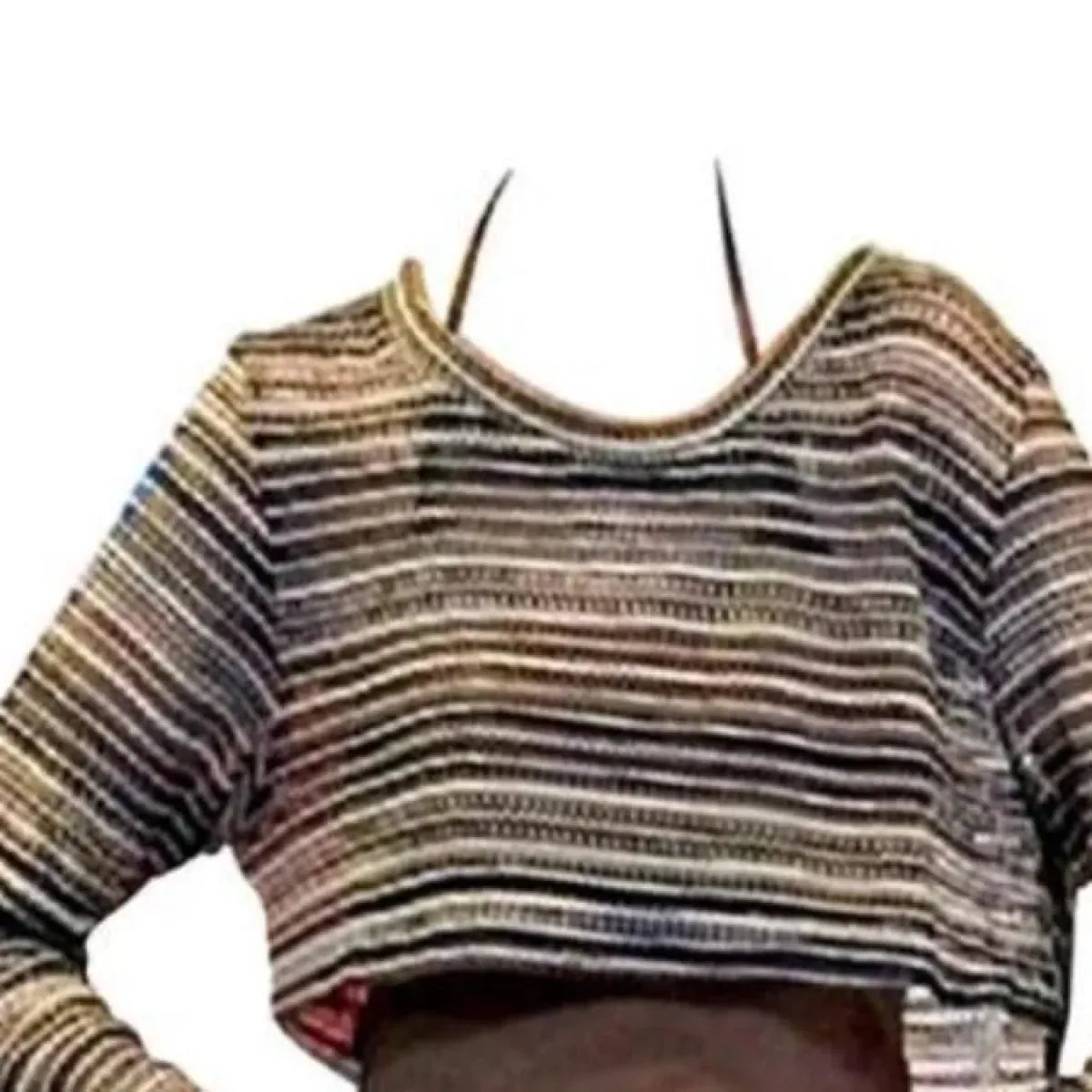 Y2K Striped Knit Crop Sweater & Camisole Set - Sweaters - Sweater / Pullover - 2