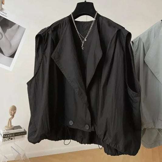 Oversized Y2K Lapel Vest Cardigan - Women’s Clothing & Accessories - Jacket - 4