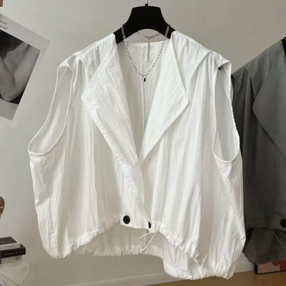 Oversized Y2K Lapel Vest Cardigan - Women’s Clothing & Accessories - Jacket - 6