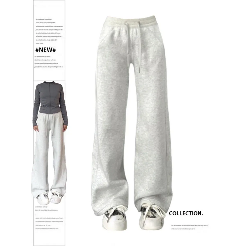 Oversized Wide-Leg Sweatpants – Y2K Vintage Joggers - Bottoms - Women’s Pants - 1