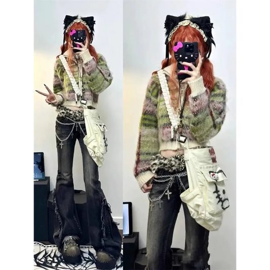 Vintage Washed Low-Waist Bell Bottom Jeans - Bottoms - Jeans - 2