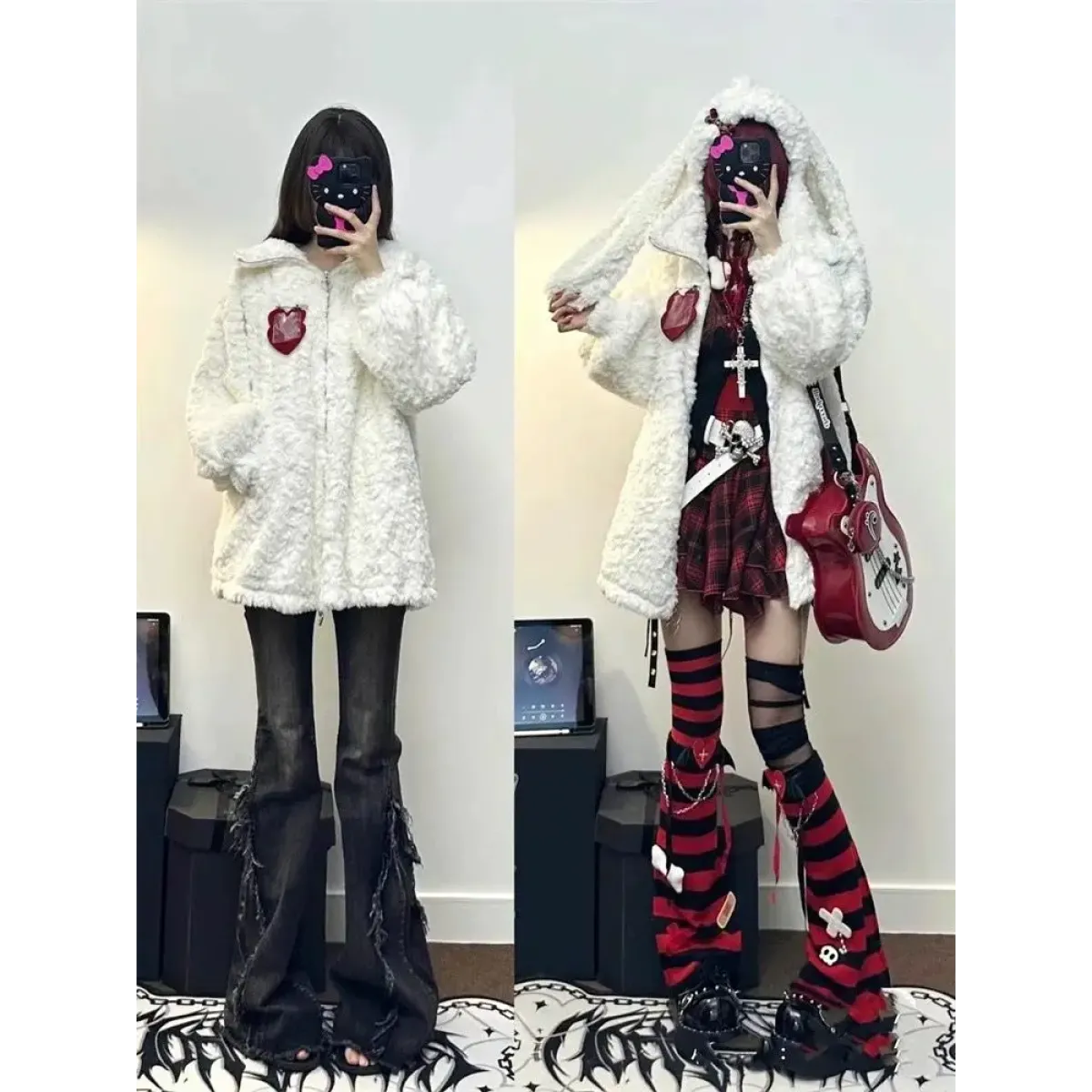 Vintage Washed Low-Waist Bell Bottom Jeans - Bottoms - Jeans - 4