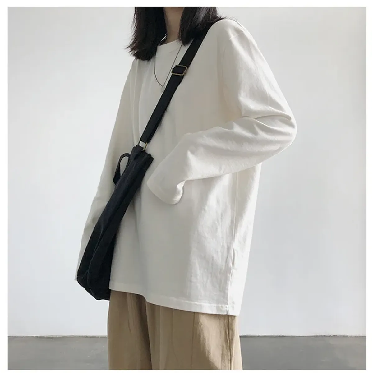 Y2K Oversized Long Sleeve White Tee - T-Shirts - T-Shirt - 13