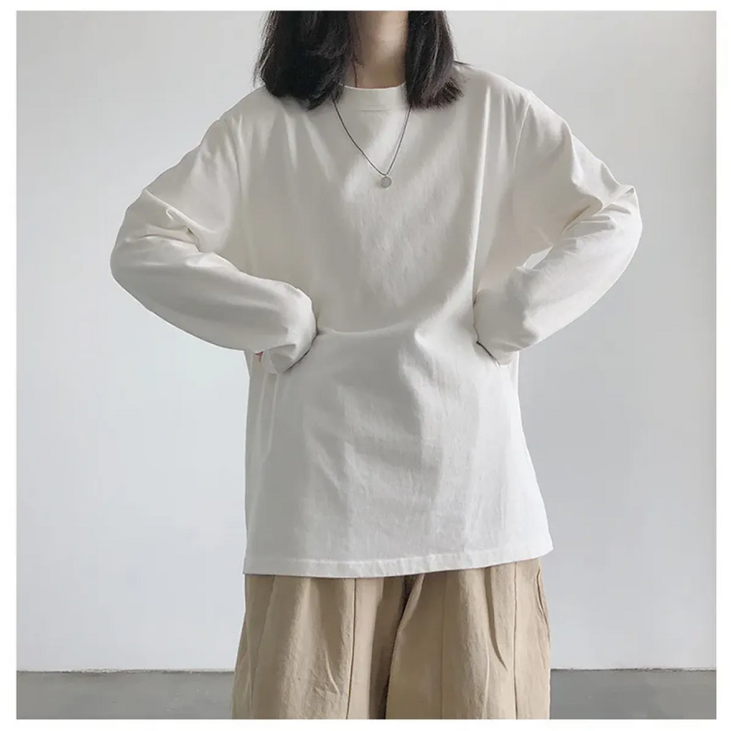 Y2K Oversized Long Sleeve White Tee - T-Shirts - T-Shirt - 4