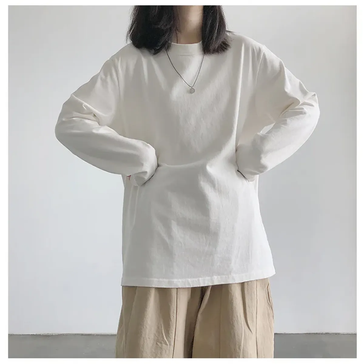 Y2K Oversized Long Sleeve White Tee - T-Shirts - T-Shirt - 4