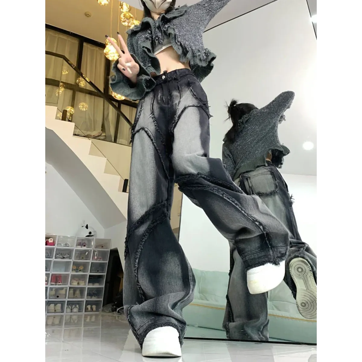 Y2K Wide Leg Denim Jeans - Bottoms - Women’s Pants - 2