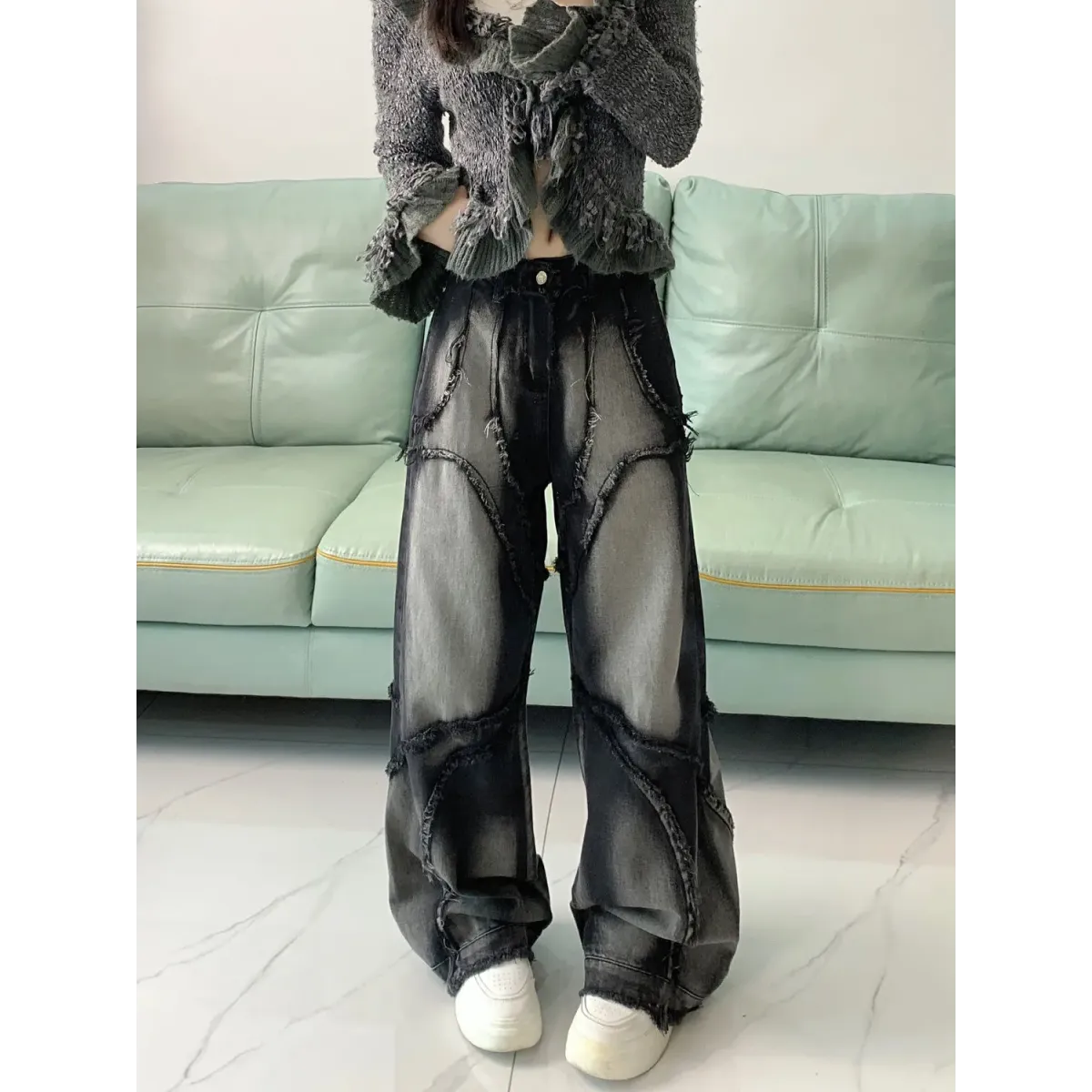 Y2K Wide Leg Denim Jeans - Bottoms - Women’s Pants - 3