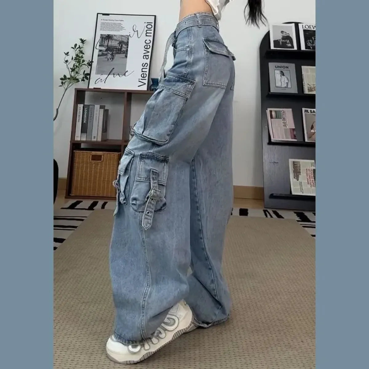 Y2K Cargo Pocket Wide Leg Jeans - Bottoms - Jeans - 4