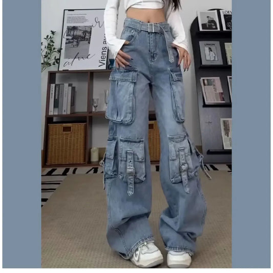 Y2K Cargo Pocket Wide Leg Jeans - Bottoms - Jeans - 5