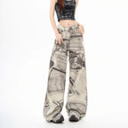 Y2K Tie-Dye Wide Leg Jeans with High Waist - Bottoms - Jeans - 3