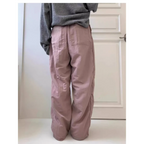 Y2K Patchwork Nylon Wide Leg Pants - Bottoms - Pants - 2
