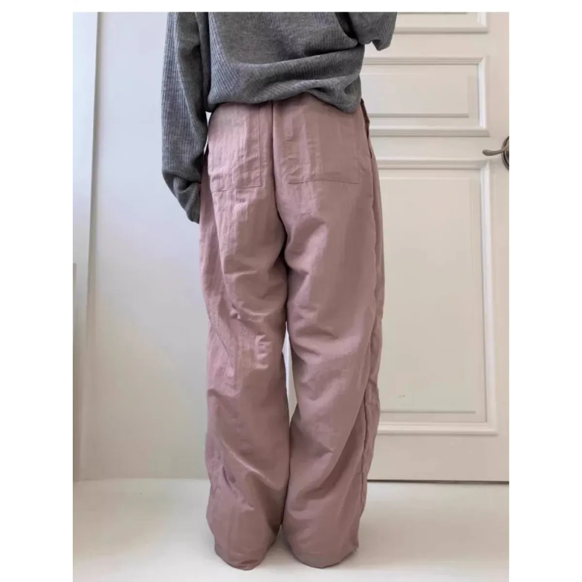 Y2K Patchwork Nylon Wide Leg Pants - Bottoms - Pants - 2