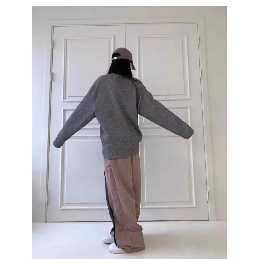 Y2K Patchwork Nylon Wide Leg Pants - Bottoms - Pants - 4