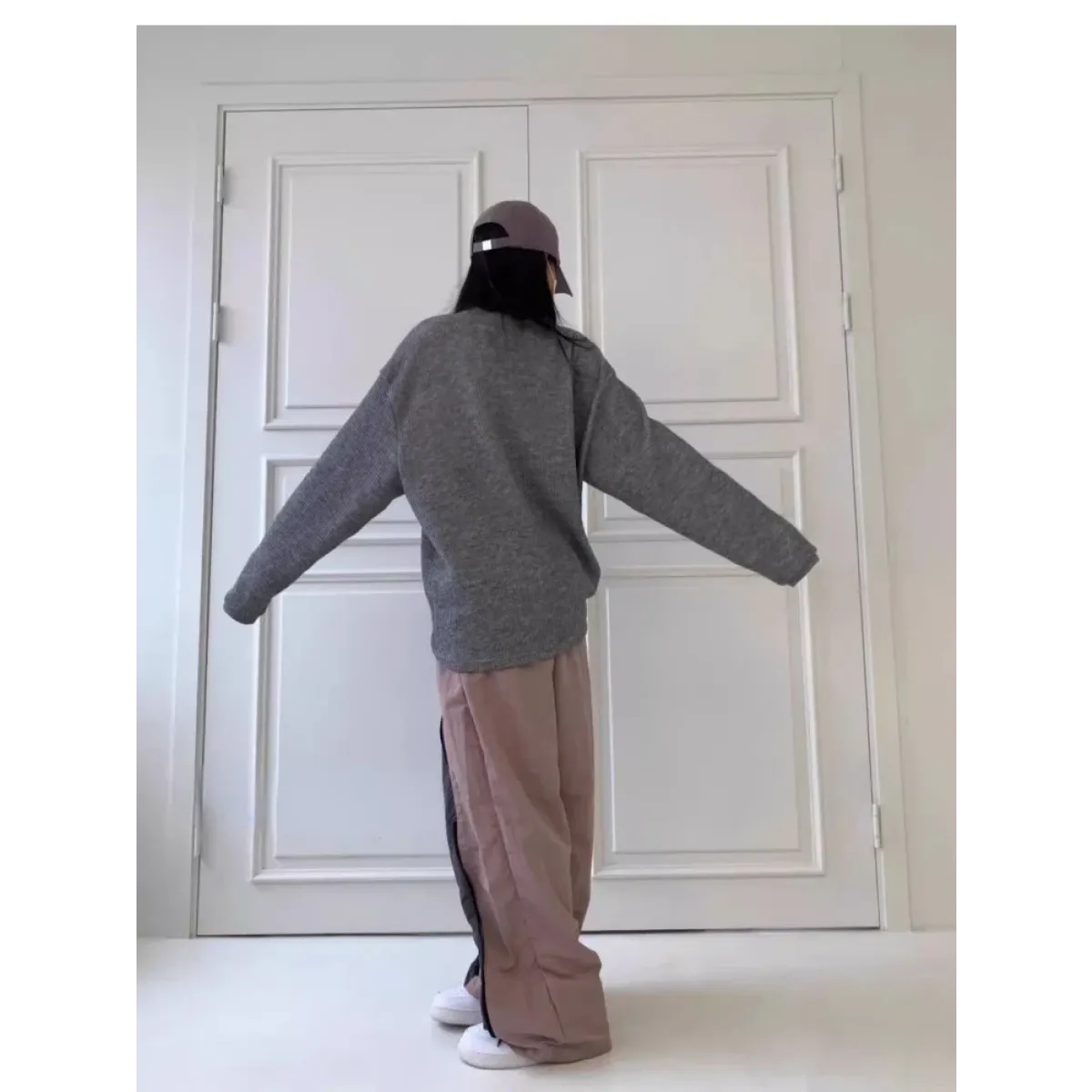 Y2K Patchwork Nylon Wide Leg Pants - Bottoms - Pants - 4