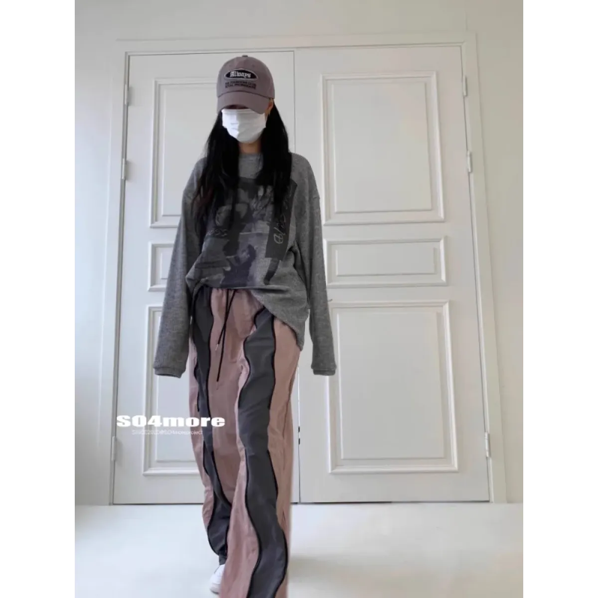 Y2K Patchwork Nylon Wide Leg Pants - Bottoms - Pants - 5