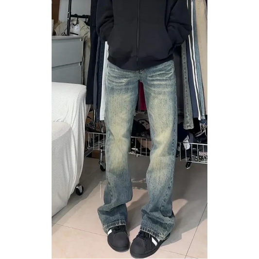 Y2K Retro Washed High Waist Straight Jeans - Bottoms - Jeans - 2