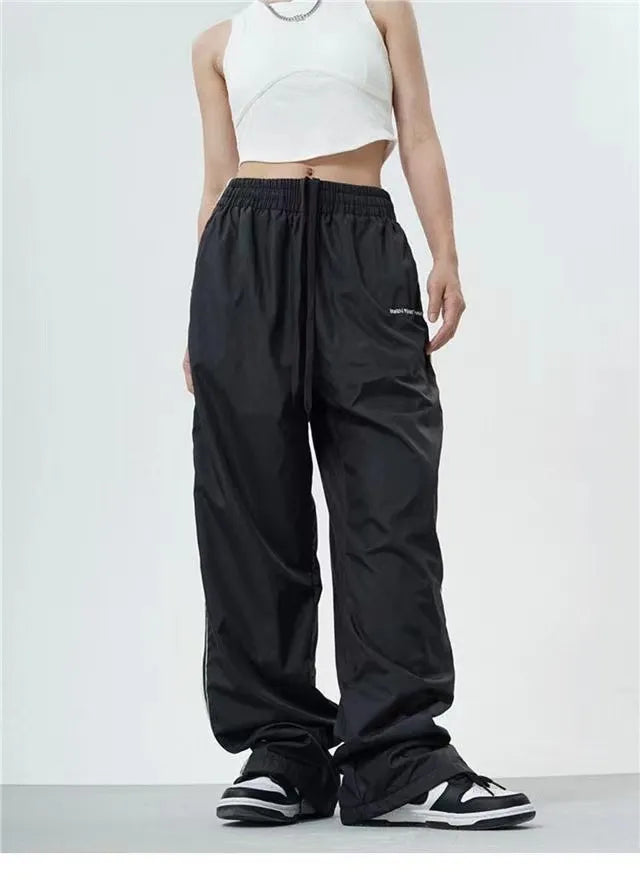 Y2K Women Streetwear Techwear Cargo Korean Harajuku Parachute Track Pants Men Tech Sweatpants Wide Leg Joggers Trousers