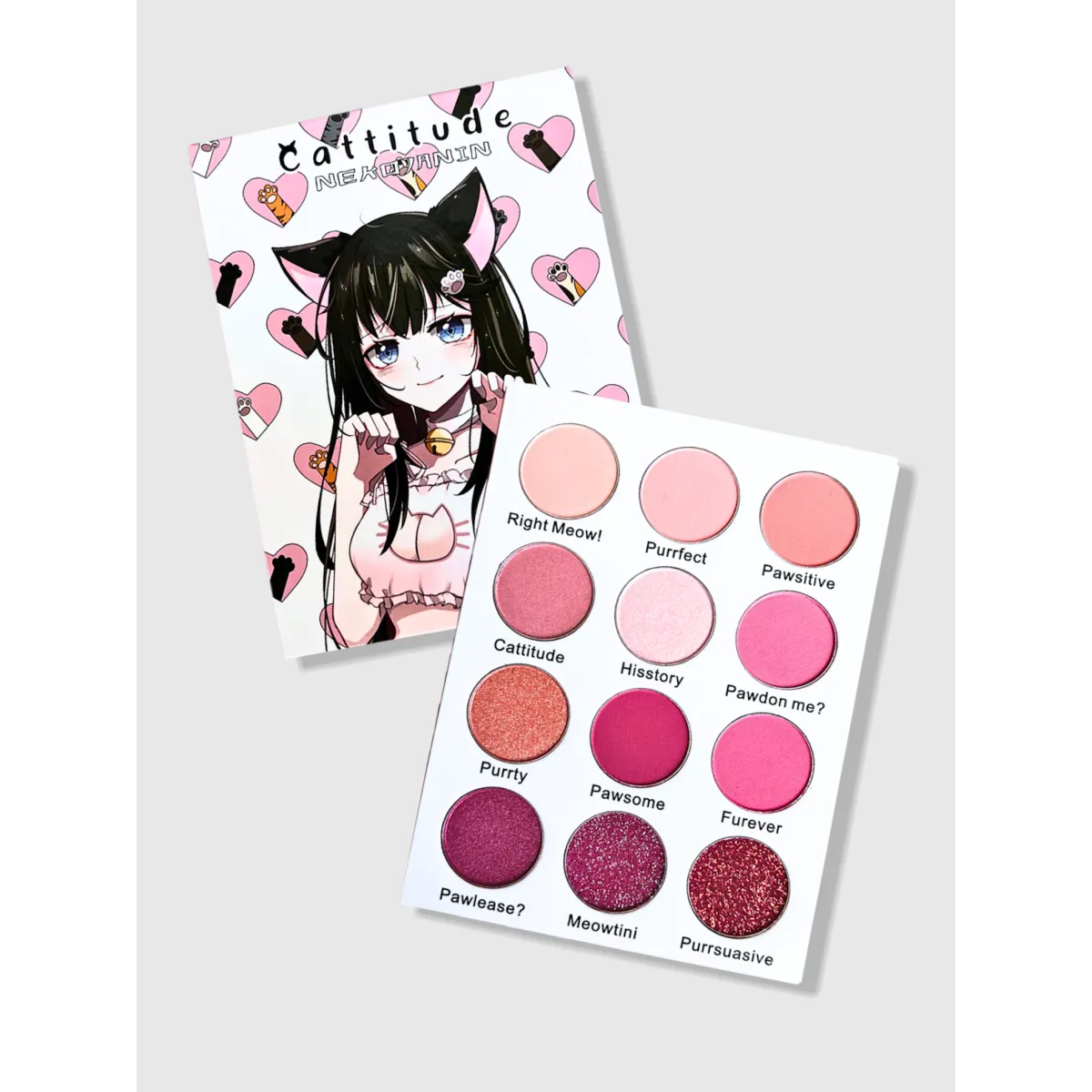 Cattitude Pink Eyeshadow Palette - Harajuku Style - Cosmetics - 3