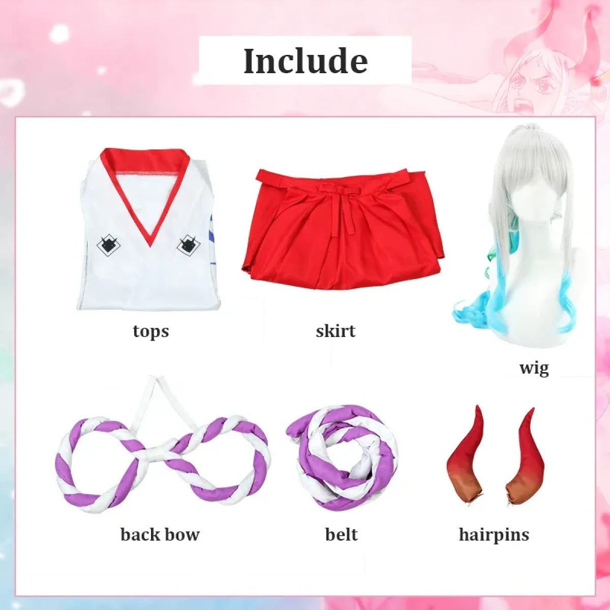 Yamato Cosplay Kimono Set with Wig & Accessories - Dresses - Cosplay - 5