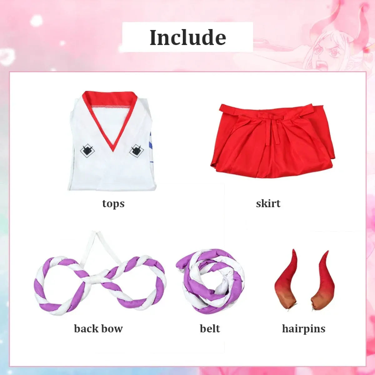 Yamato Cosplay Kimono Set with Wig & Accessories - Dresses - Cosplay - 6