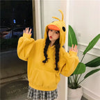 Yellow Kawaii Duck Hoodie – Cute Long Sleeve Casual Pullover Top - Hoodies & Sweatshirts - Round - Hoodies - 4