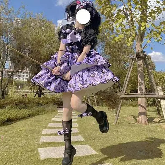 Pink Black Purple Yellow Lolita Dress - Elena Three-stage JSK - Purple / S - All Dresses - Dresses - 5 - 2024