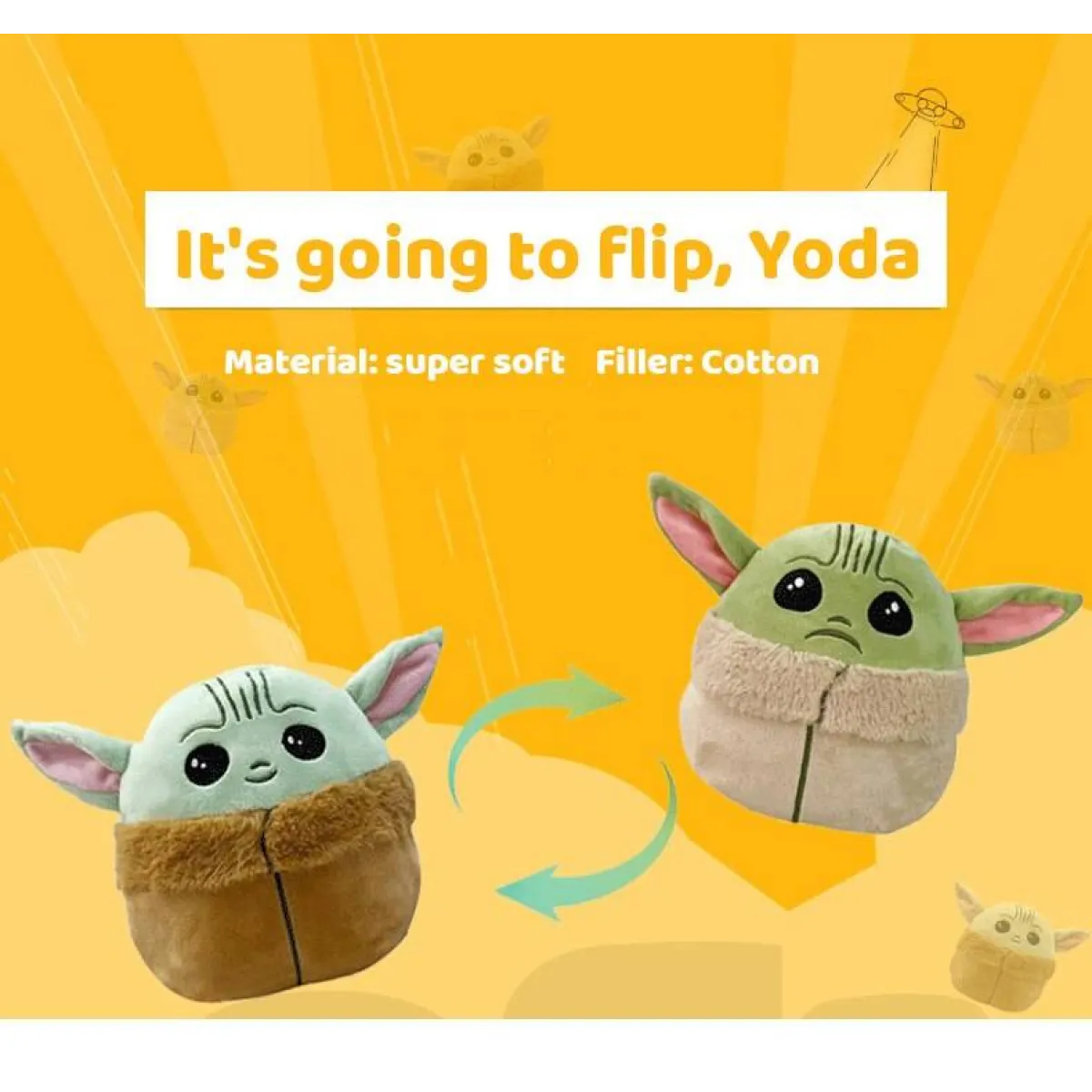 Yoda Reversible Plushie - Toys - 7