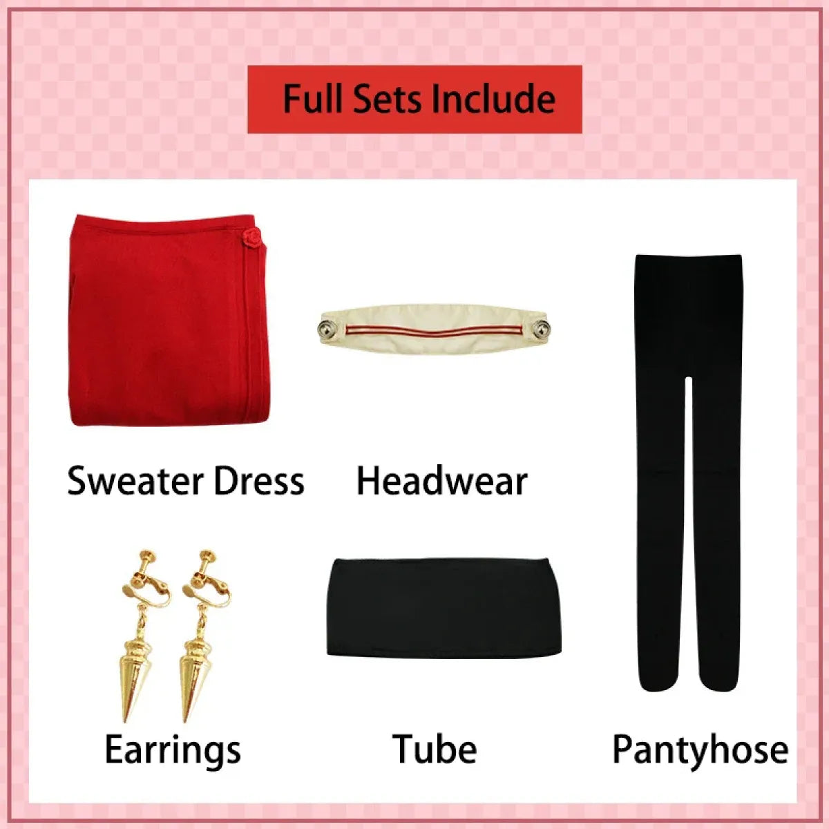 Yor Forger ’Thorn Princess’ Cosplay - Sexy Red Sweater Dress - All Dresses - 6