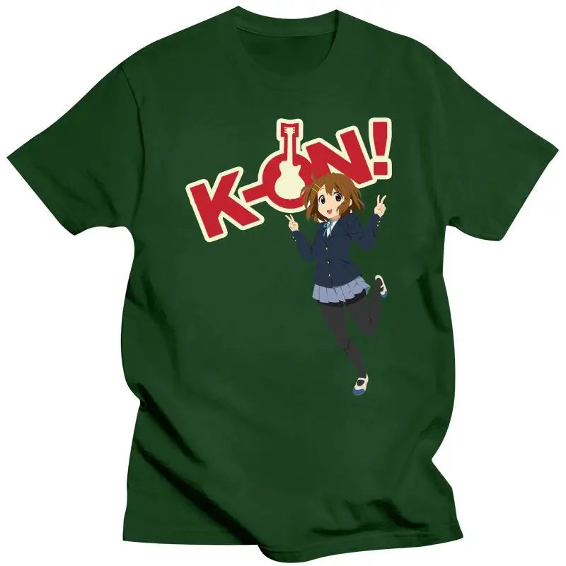 K-On! Yui Hirasawa T-Shirts - Crewneck Pure Cotton Tees - Green / 4XL - T-Shirts - Shirts & Tops - 4 - 2024