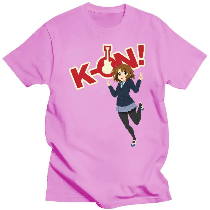 K-On! Yui Hirasawa T-Shirts - Crewneck Pure Cotton Tees - Pink / S - T-Shirts - Shirts & Tops - 5 - 2024